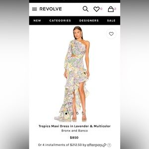 Bronx and Banco Lavender One-Shoulder Ruffle Maxi Dress